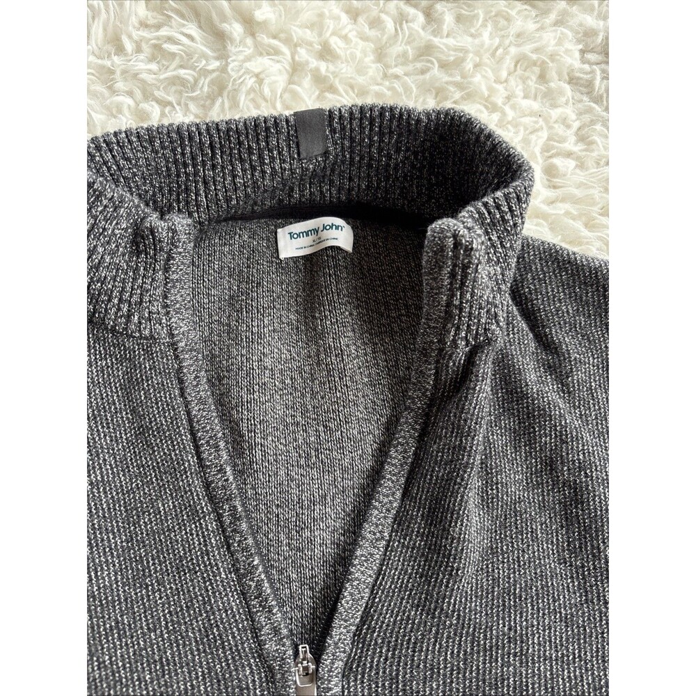 Tommy John Quilted Quarter Zip Turbulence Gray Medium M